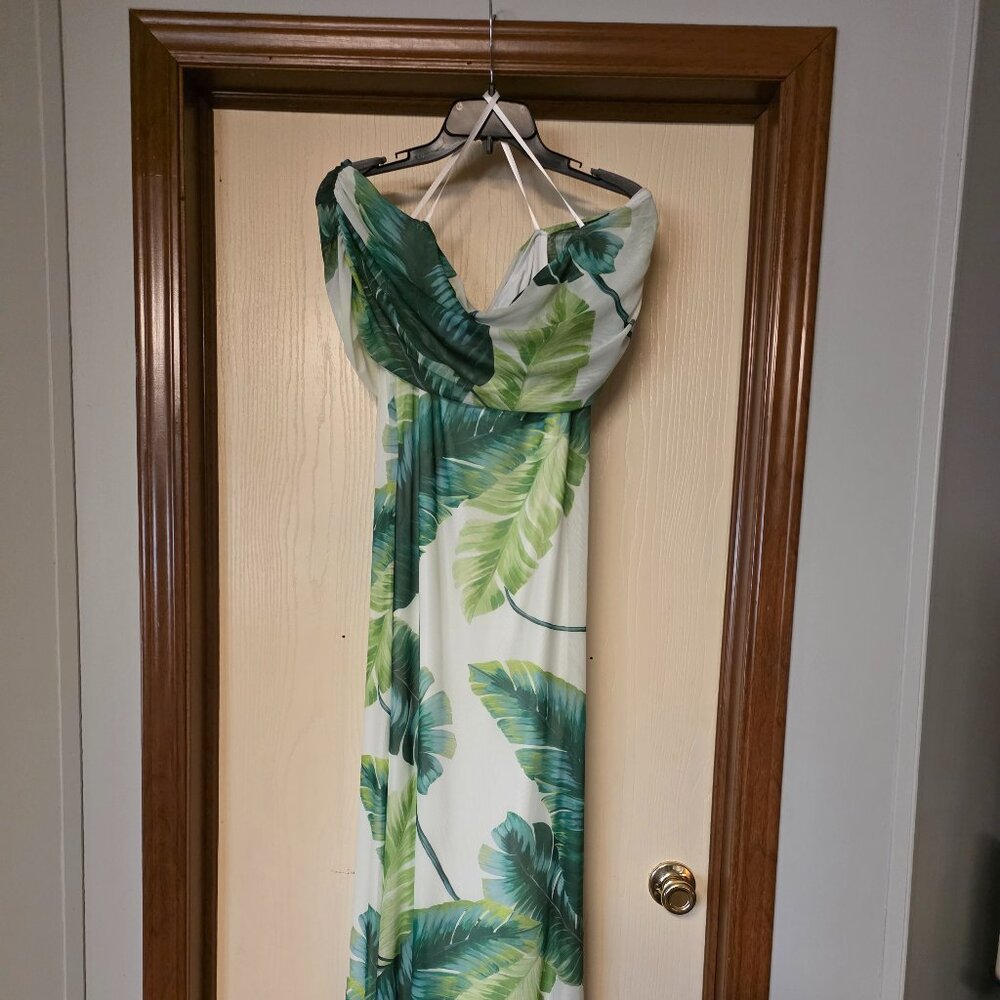 Tropical Green Leaf Maxi Dress - Women - Picture 4 of 6